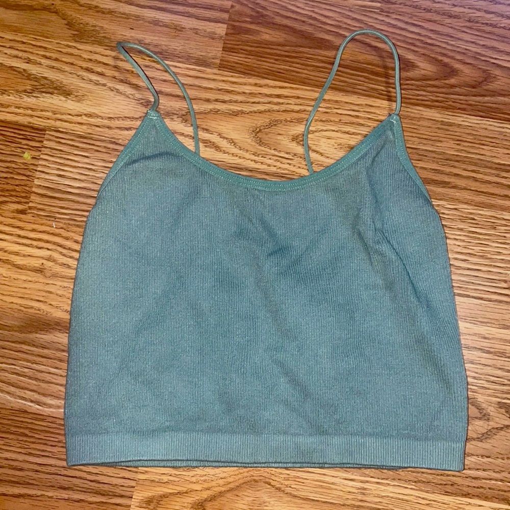 olive green crop tank